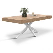 Idmarket - Table basse rectangle alix 110 cm pied araignée bois et blanc