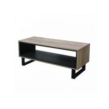 Table basse rectangulaire 1 niche Chêne blond/Noir - doinio - l 110 x l 45 x h 54 cm