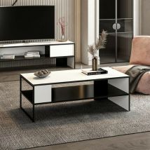 Toscohome - Table basse rectangulaire 120x60cm noir et blanc - Concord