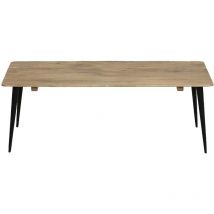 Made In Meubles - Table basse rectangle en bois de manguier et métal Aimée