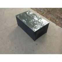 Rattan Oblong Table Basse Mobilier De Jardin Extérieur Patio Furniture Noir - Fimous