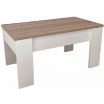 Fanmuebles - Table basse relevable Granada, blanc cambria