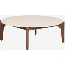 Table basse ronde en ciment et bois d'acacia Xajul Sklum 100 cm