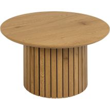 Furniture To Go - Table Basse Ronde 80x80x42 Cm Décor Chêne Naturel