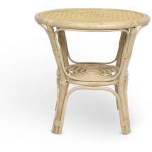 Okaffarefatto - Table basse ronde Bahama en bambou et osier tressé cm 60 x 60