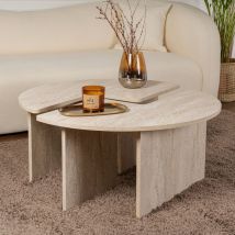 Table basse ronde duo pin atlantique 90cm AZUS