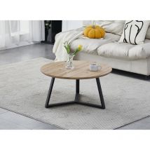 Deco In Paris - anya - Table basse ronde en bois et pieds en métal noir anya