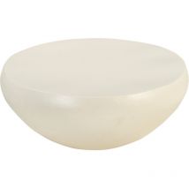 Drawer - Table basse ronde finition béton ø90cm - Blanc - Mineral