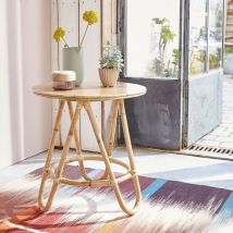 Table basse en rotin ronde