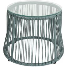 Webmarketpoint - Table basse Salento en osier et verre d'extérieur vert