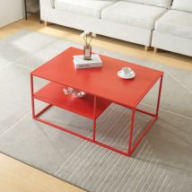 [en.casa] - Table basse Solund du Salon Rectangulaire 45 x 90 x 60 cm rouge