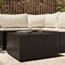 Bonnevie - Table basse Table de salon Bout de canapé de jardin carré marron 50x50x30 cm résine tressée 48800