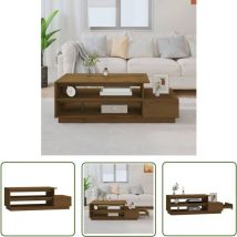 Maison Chic - The Living Store Table basse Marron miel 120x50x40,5 cm Bois massif de pin - Table Basse - Meuble Salon - Table D'appoint - Table