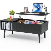 Table basse, tables basses relevables pour le salon, table basse relevable extensible,Avec compartiment de rangement caché,table basse relevable