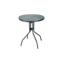 Vette - Table basse en rotin effet bois gris cm.60x70h structure en acier