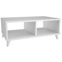 Homemania - Table Basse Victoria, Panneau Aggloméré Mélaminé, Plastique, Blanc, 80x50x35 cm