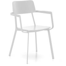 Stones - Table basse Woody - Chaise en bois blanc 4 pcs