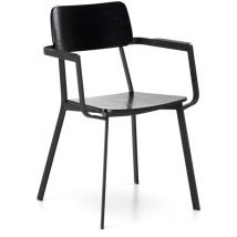 Stones - Table basse Woody - Chaise en bois noir 4 pcs