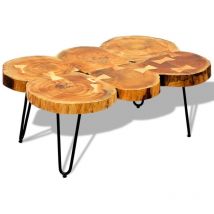 Design In - Table basse,Table d'appoint,Table de Salon 35 cm 6 troncs Bois CFW464177