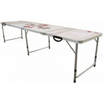 Monster-shop - MonsterShop – Table de Beer Pong Imperméable, Pliable et Transportable de 240cm de Long, Table à Plateau en mdf et Cadre en Aluminium