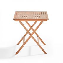 Oviala - Table bistrot pliante carrée en bois d'eucalyptus