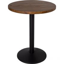 Antic Line Créations - Table bistrot ronde plateau en bois d'orme 60 x 75 cm