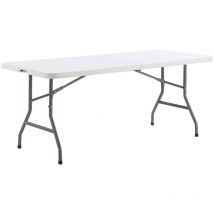 Imagin - Table à manger pliante extérieure Villars Blanc 183x76x74 cm