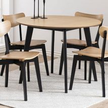 Hellin - Table à manger ronde en bois D105 - leta