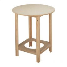 WELLHOME Table brancard ronde structure hêtre, finition SANS vernis, 70x70x75cm
