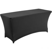 Oviala - Table buffet pliante pour réception 180cm avec nappe housse noire