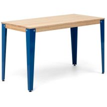 Box Furniture - Table salle à manger Lunds 120x80x75cm Bleu-Naturel.