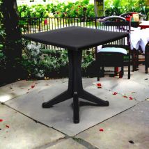 Ipae Progarden - Table carrée pour extérieur et intérieur, Made in Italy, 70x70x72 cm, couleur Anthracite
