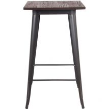Defibrico - Table carrée 60x60 cm avec haut en bois ligneux
