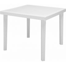 Grand Soleil - Table carrée dans l'effet Boheme de rotin en résine White - White