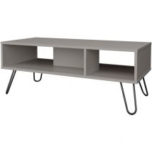 Tuhome Concept - Table centrale Genoa en mélamine avec 3 étagères , Gris , 40 cm x 101.1 cm x 45 cm