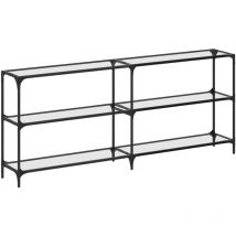 Décoshop26 - Table console avec dessus en verre transparent et acier 194,5 x 30 x 81 cm DEC031349
