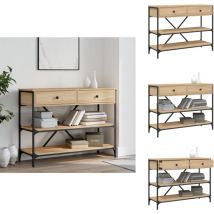 Table console avec tiroirs et étagères chêne sonoma - Table Console - Tables Console - Table De Canapé - Table D'entrée