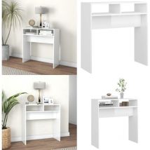 Vidaxl - Table console Blanc brillant 78x30x80 cm Aggloméré - Table Basse - Meuble D'entrée - Table D'appoint - Rangement Décoratif - Mobilier