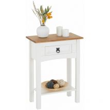 Idimex - Table console en pin campo style mexicain, avec 1 tiroir et 1 étagère