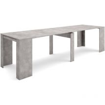 Skraut Home - Table console extensible, Console meuble, 300, Pour 14 personnes, Table à Manger, Style moderne, Ciment