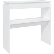 Décoshop26 - Table console d'entrée fonctionnel et stylé avec étagère 80 x 30 x 80 cm bois d'ingénierie blanc DEC031716