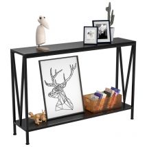 Lunsy - Table console en bois table console étroite en bois, table console avec espace de rangement