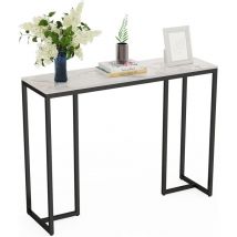 Table Console Entree en Marbre Blanche Scandinave pour Salon Entrée Couloir - Jade Blanc 100x30x78.5cm