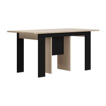 Diagone - Table console extensible exit - Chene clair / Noir - Jusqu'a 14 couverts - 160/295 x 80 x 77 cm