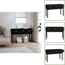 Vidaxl - Table console Noir 114x40x75 cm Bois massif de pin - Table Basse - Meuble De Rangement - Table D'appoint - Table Entrée - Table Console