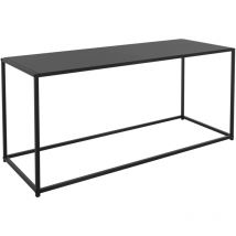 Table Console d'Appoint, 110x40x50,5 cm, Noir Mat, Rectangulaire, Châssis Métallique, Design Industriel/Minimaliste, Table pour l'Entrée, Table Basse