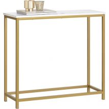 Sobuy - Table Console Table d'Appoint Bout de Canapé Table d'Entrée Effet Marbre Cadre,FSB29-G