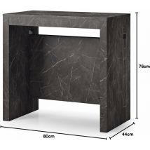 Webmarketpoint - Table Console Transformable en marbre noir