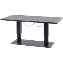 Table de jardin relevable rectangulaire Salimia graphite 150 x 80 x 69cm en aluminium - Hespéride