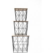 Intempora - Lot de 3 tables d'appoint ou tables gigogne en mdf et Métal